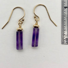 Load image into Gallery viewer, Royal Natural Amethyst 14K Gold Filled Drop Earrings | 1 1/4 inch long | - PremiumBead Alternate Image 4