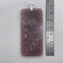 Load image into Gallery viewer, Natural Purple Lepidolite Large Rectangular Sterling Silver Pendant | 2 3/4" |