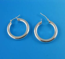 Load image into Gallery viewer, Sleek! Sterling Silver Hinged 29mm Hoop Earrings 9771 - PremiumBead Primary Image 1
