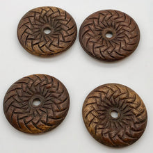Load image into Gallery viewer, Intricately Carved Teak 41mm Disc Ojime/Netsuke Bead - PremiumBead Alternate Image 5
