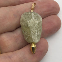 Load image into Gallery viewer, Chatoyant Green Hiddenite Kunzite Crystal 14K Gold Filled Pendant | 1 7/8" |