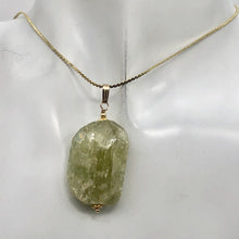 Load image into Gallery viewer, Kunzite Hiddenite 14K Gold Filled Crystal Pendant| 1 1/2" Long|Green | 1 Pendant