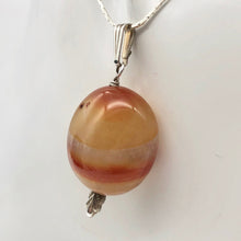 Load image into Gallery viewer, Natural Carnelian Agate Oval & Sterling Silver Pendant | 28x24.5x16mm | 2" Long - PremiumBead Alternate Image 5