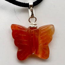 Load image into Gallery viewer, Carnelian Agate Butterfly Pendant Necklace | Semi Precious Stone| Silver Pendant - PremiumBead Alternate Image 4