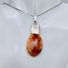 Load image into Gallery viewer, Sunstone Sterling Silver Drop/Dangle | 2 1/4" Long | Pink/Golden | 1 Pendant |
