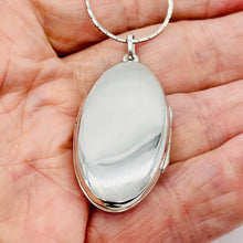 Load image into Gallery viewer, Sterling Silver Double Picture Oval Locket | 1 3/4" Long | Silver | 1 Locket |