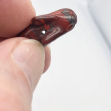 Load image into Gallery viewer, Hoppity 2 Hand Carved Brecciated Jasper Bunny Rabbit Beads | 22x12x10m | Red - PremiumBead Alternate Image 10