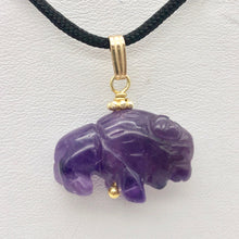 Load image into Gallery viewer, Amethyst Bison Pendant Necklace | Semi Precious Stone Jewelry | 14k Pendant - PremiumBead Alternate Image 5