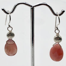 Load image into Gallery viewer, Botswana Sterling Silver Faceted Briolette Earrings | 1 1/2" Long | Peach |