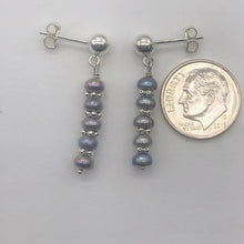 Load image into Gallery viewer, FW Pearls Sterling Silver Drop/Dangle | 1 " Long | Blue Silver | 1 Post Earrings