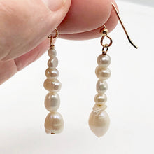 Load image into Gallery viewer, Asymmetrical Freshwater Pearl 14K Gold Filled Drop/Dangle Earrings| 2 " Drop|