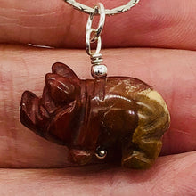 Load image into Gallery viewer, Piggie Brecciated Jasper Pig & Sterling Silver Pendant 509274JP
