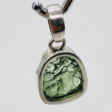 Load image into Gallery viewer, Moldavite Sterling Silver Pendant| 1 1/8" Long | Green | 1 Pendant |