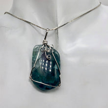 Load image into Gallery viewer, Blue Fluorite Wire Wrap Sterling Silver Drop Pendant| 2" Long | Blue | 1 Pendant