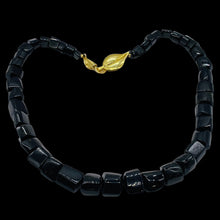 Load image into Gallery viewer, Tourmaline 14K Gold Filled Carved Nugget Necklace | 18 inch | Black | 1 |