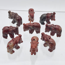 Load image into Gallery viewer, Wild 2 Hand Carved Brecciated Jasper Elephant Beads | 21x14.5x9mm | Red - PremiumBead Alternate Image 10