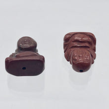 Load image into Gallery viewer, 2 Hand Carved Brecciated Jasper Buddha Beads | 20x15x9mm | Red w/Brown and Grey - PremiumBead Alternate Image 8