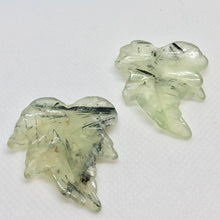 Load image into Gallery viewer, Hand Carved 2 Green Prehnite Leaf Beads W Long Dendrites 10532D - PremiumBead Primary Image 1