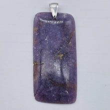 Load image into Gallery viewer, Natural Purple Lepidolite Large Rectangular Sterling Silver Pendant | 2 3/4" |