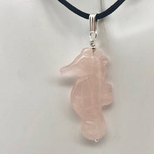 Load image into Gallery viewer, Rose Quartz Hand Carved Seahorse w/Silver Findings Pendant - So Cute! 509244RQS - PremiumBead Alternate Image 2
