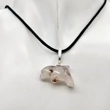 Load image into Gallery viewer, One of a Kind Amethyst Spotted Jumping Dolphin Sterling Silver Pendant |1" Tall