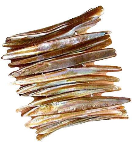 Sizzling Hot! Bronze Mussel Shell Plank Bracelet 006974