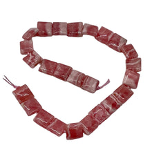 Load image into Gallery viewer, Natural Rhodochrosite 8mm Square Coin Bead Strand