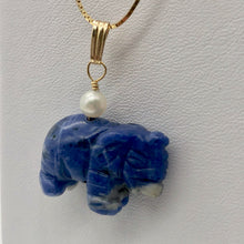Load image into Gallery viewer, Wild Hand Carved Sodalite Elephant 14 Kgf Pendant |21x16x8mm| Blue| 1 1/4" long| - PremiumBead Alternate Image 6