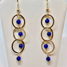 Load image into Gallery viewer, Natural AAA Lapis with 14Kgf Earrings 310268 - PremiumBead Alternate Image 3