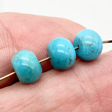 Load image into Gallery viewer, 3 Natural, Untreated USA Turquoise 8x5mm Smooth Roundel Beads 9351