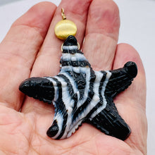 Load image into Gallery viewer, Sardonyx 14K Gold Filled Starfish Pendant | 3" Long | Black White | 1 Pendant |