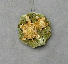 Load image into Gallery viewer, Work of Art Mom & Baby Turtle Pendant Bead 5657 | 39x38x8mm | Cream, green and brown - PremiumBead Alternate Image 3