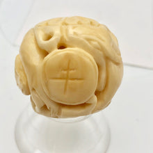 Load image into Gallery viewer, Carved Chinese Zodiac YEAR OF THE OX Bone Bead| 30mm | Cream | Round | 1 Bead | - PremiumBead Alternate Image 2