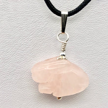 Load image into Gallery viewer, Hop! Rose Quartz Bunny Rabbit Sterling Silver Pendant - PremiumBead Primary Image 1