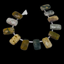 Load image into Gallery viewer, Ocean Jasper 18x10x5mm Facet Pendant Bead 8 inch Strand 004592HS