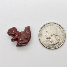 Load image into Gallery viewer, Nuts 2 Hand Carved Animal Brecciated Jasper Squirrel Beads | 22x15x10mm | Red - PremiumBead Alternate Image 5