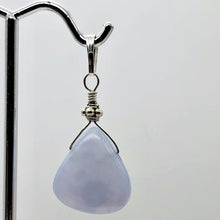 Load image into Gallery viewer, Blue Chalcedony Designer Sterling Silver Pendant | 18x16x6mm | 1 1/2" Long |