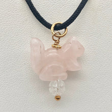 Load image into Gallery viewer, Charm! Rose Quartz Squirrel 22K Vermeil Pendant w/bead 509279RQQ - PremiumBead Alternate Image 3