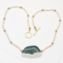 Load image into Gallery viewer, Ocean Jasper and Pearl 14K Gold Filled Necklace | 20 Inches Long |