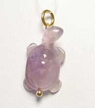Load image into Gallery viewer, Amethyst Turtle Pendant Necklace | Semi Precious Stone Jewelry | 14k Pendant - PremiumBead Alternate Image 8