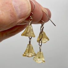 Load image into Gallery viewer, Fine Citrine Bell Flower Solid Sterling Silver Earrings 309242cts2