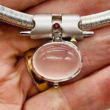 Load image into Gallery viewer, Ruby and Rose QuartzSterling Silver Drop Pendant | 1 1/4" Long | Pink/Red |