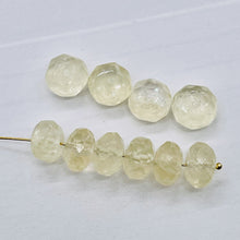 Load image into Gallery viewer, Ten (10) Rare Yellow Calcite Faceted Roundel Beads 4570