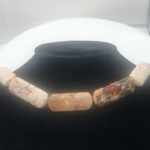 Load image into Gallery viewer, Conglomerate Jasper Rounded Rectangle Strand | 40X15X5 | Pastels/Brown | 10 Bead