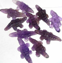 Load image into Gallery viewer, Gators 2 Carved Amethyst Alligators Beads | 28x14x7mm | Purple - PremiumBead Alternate Image 2