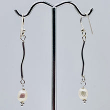 Load image into Gallery viewer, Stunning Faceted White Pearls Sterling Silver Earrings | 2" Long |