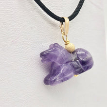 Load image into Gallery viewer, Adorable Pony Amethyst Horse and 14k Gold Filled Pendant | 1" Long | 509268AMG - PremiumBead Alternate Image 9