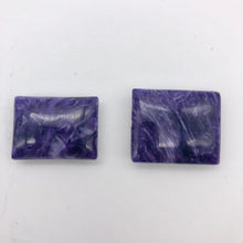 Load image into Gallery viewer, 70cts of Rare Rectangular Pillow Charoite Beads | 2 Beads | 25x20x8mm | - PremiumBead Primary Image 1