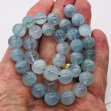 Load image into Gallery viewer, Aquamarine Strand Round | 11 mm | Aqua | 35 Beads |