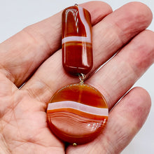 Load image into Gallery viewer, Sardonyx 14K Gold Filled Dangle Pendant | 2 1/4" Long | Orange/White | 1 Pendant